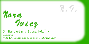 nora ivicz business card